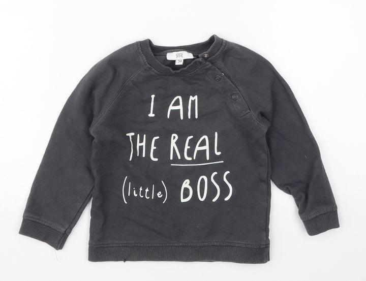 La Redoute Boys Grey Pullover Sweatshirt Size 2 Years
