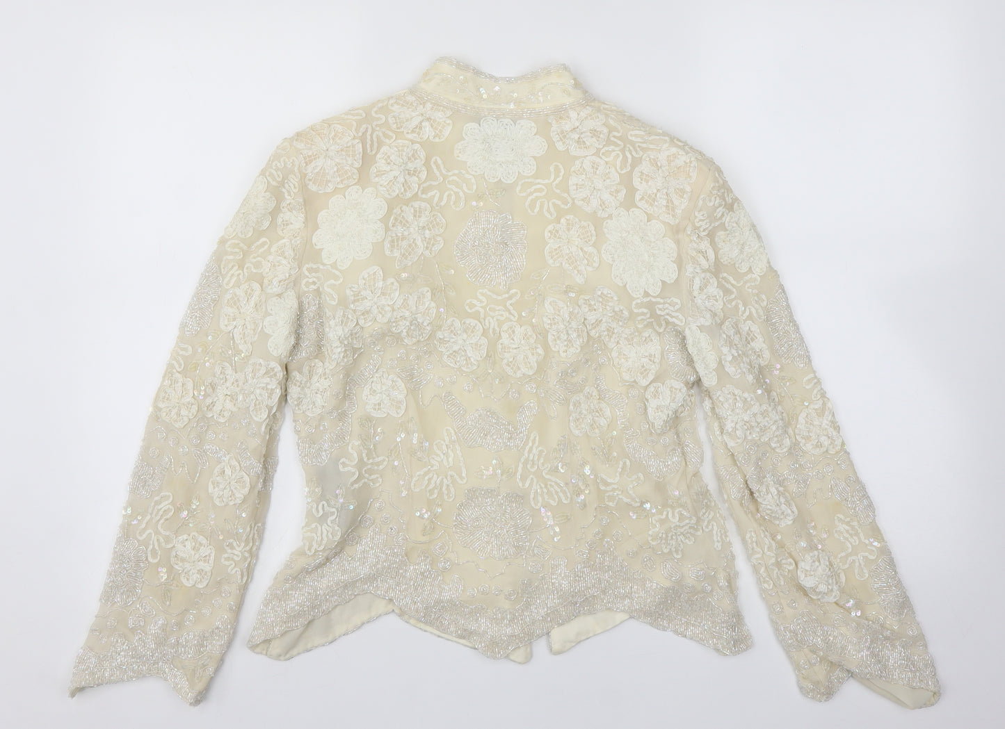 Medici Womens Ivory Floral  Basic Button-Up Size 12