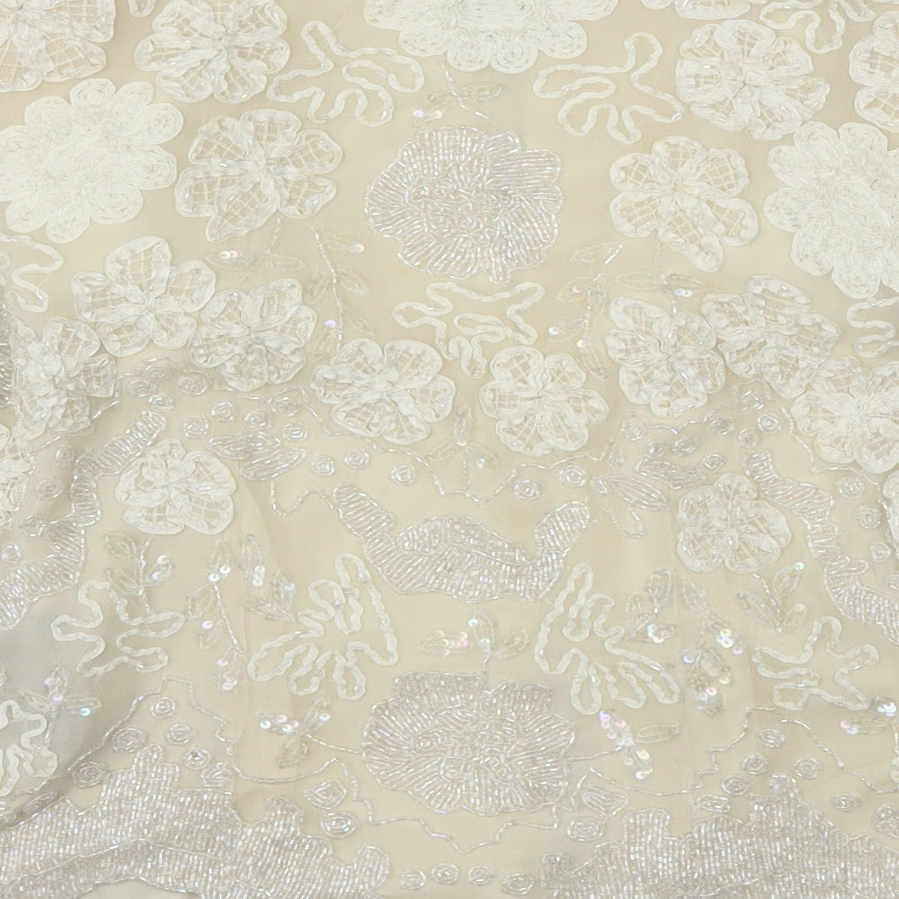 Medici Womens Ivory Floral  Basic Button-Up Size 12