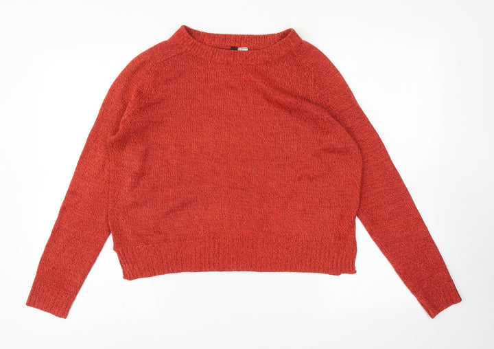 H&M Womens Orange   Pullover Jumper Size S
