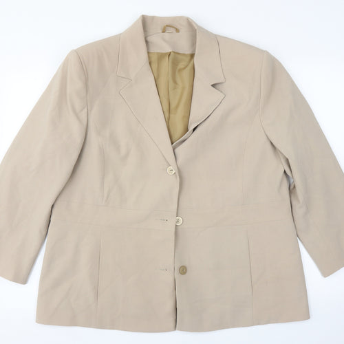 EWM Womens Beige   Jacket Suit Jacket Size 18