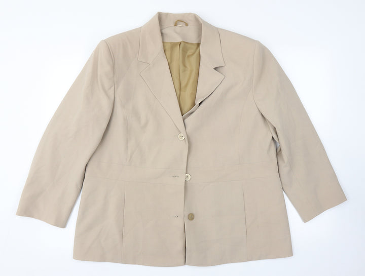 EWM Womens Beige Jacket Suit Jacket Size 18