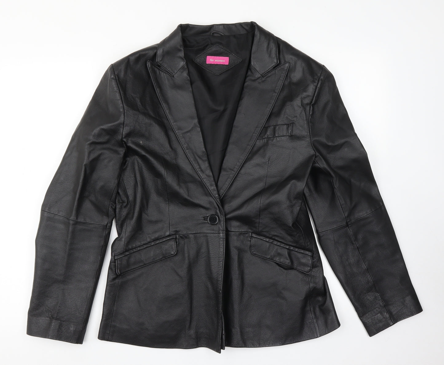 For Women Womens Black   Jacket  Size 12  - Leather jacket
