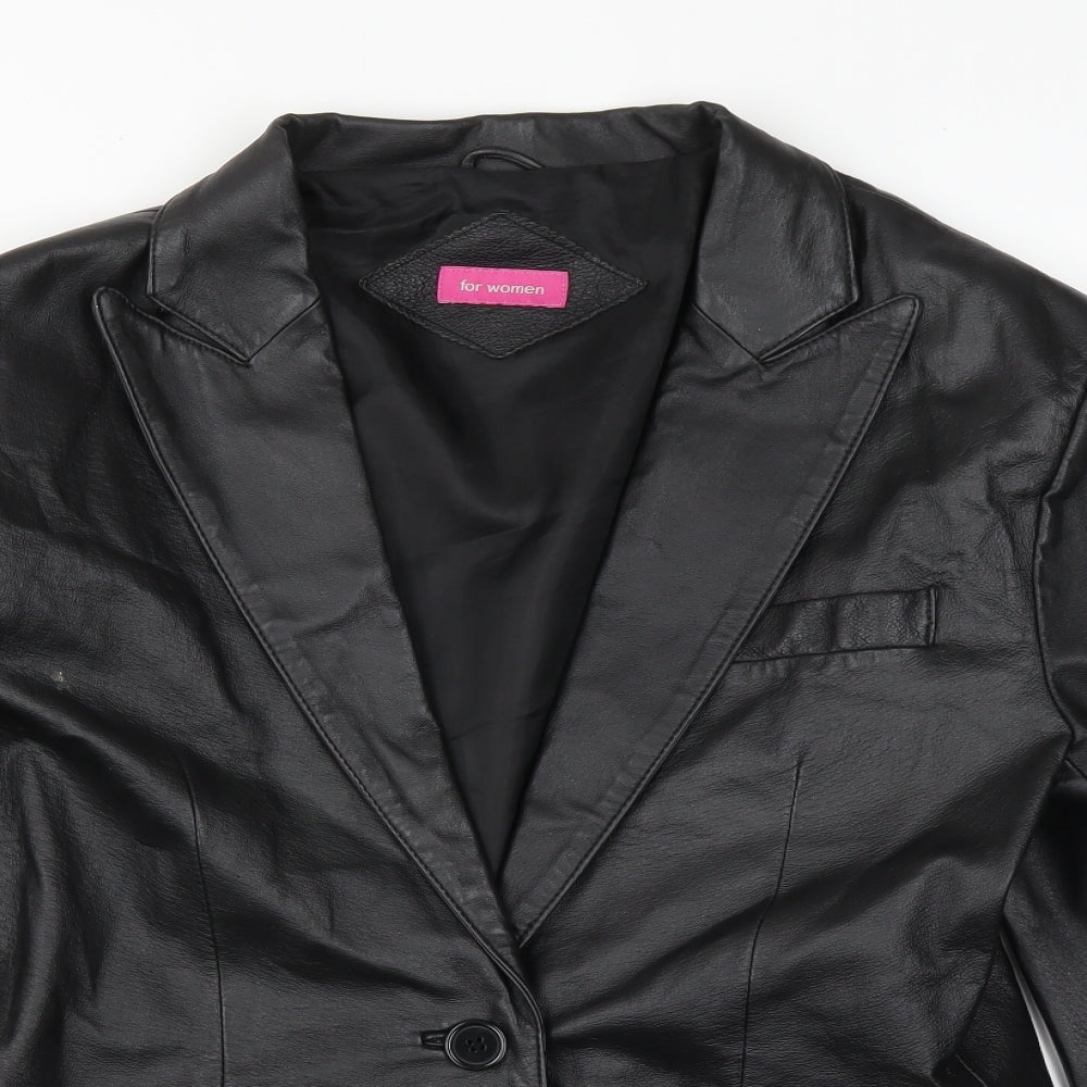 For Women Womens Black   Jacket  Size 12  - Leather jacket
