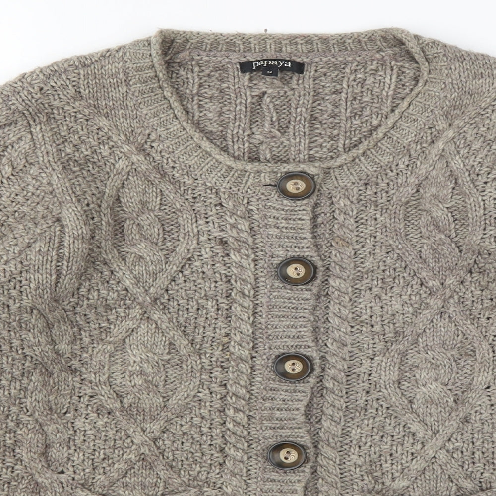 Papaya Womens Beige   Cardigan Jumper Size 12