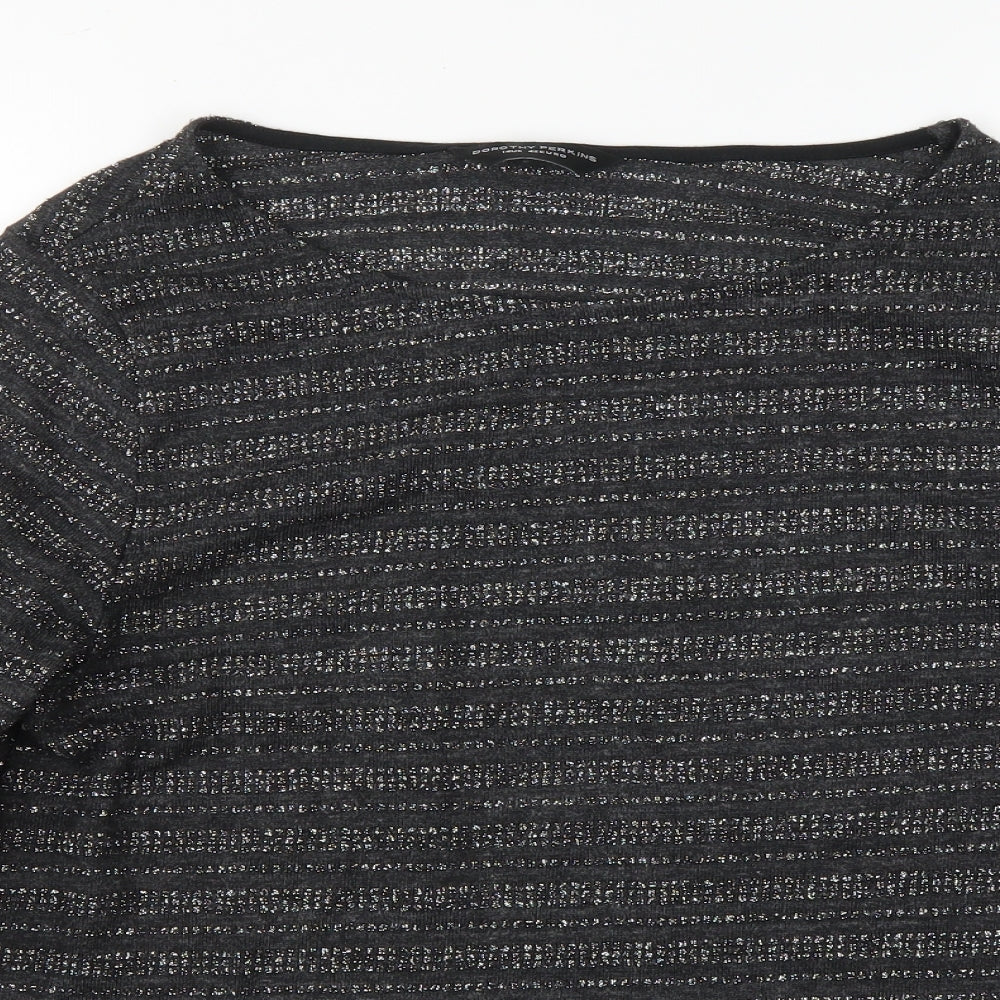 Dorothy Perkins Womens Grey Striped  Pullover Jumper Size 14