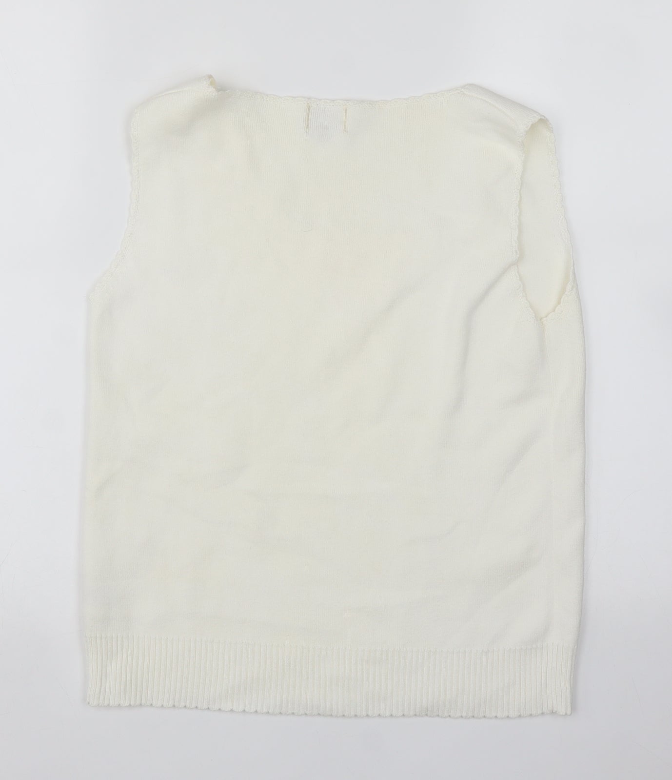 Trader Womens White   Vest Jumper Size 16