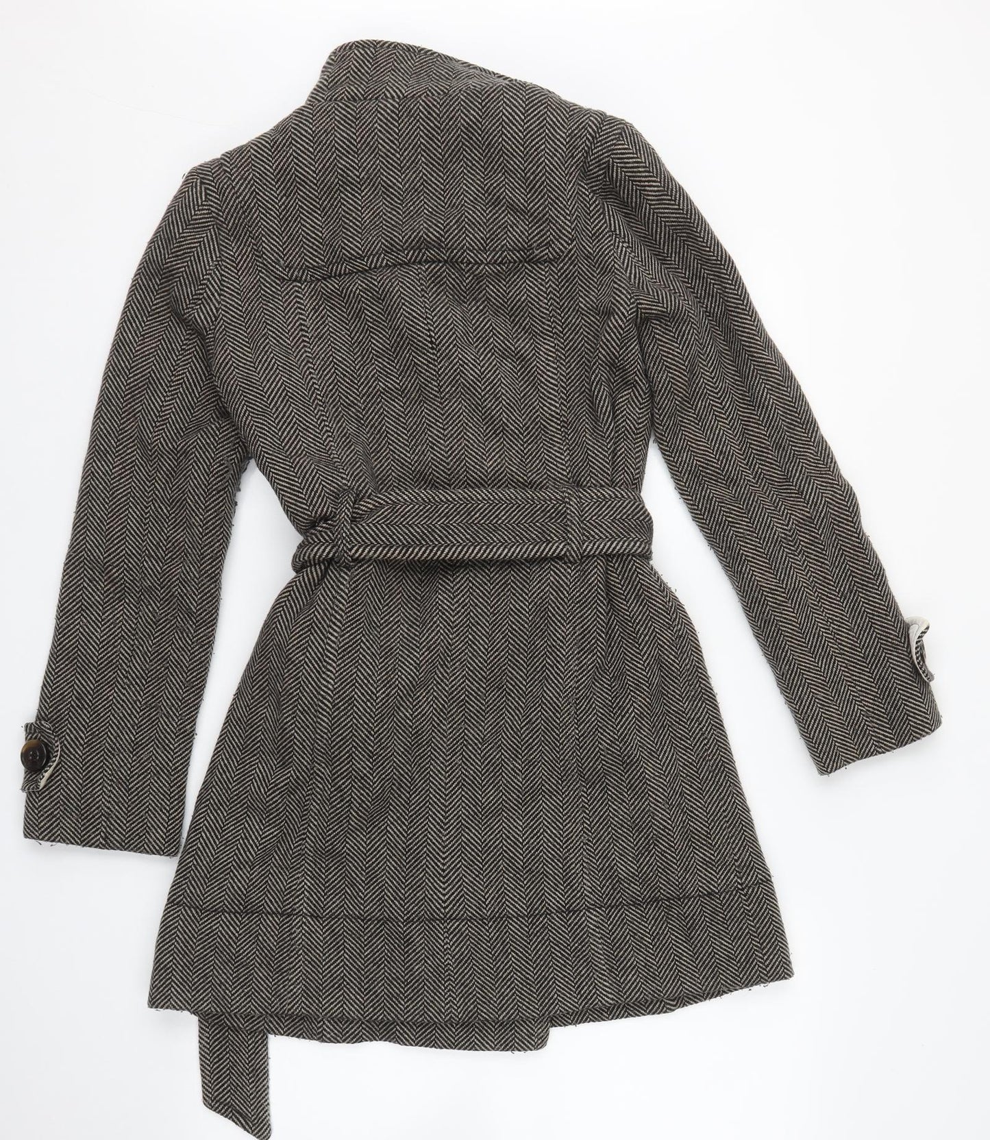 Topshop Womens Multicoloured Herringbone  Overcoat Coatigan Size 8