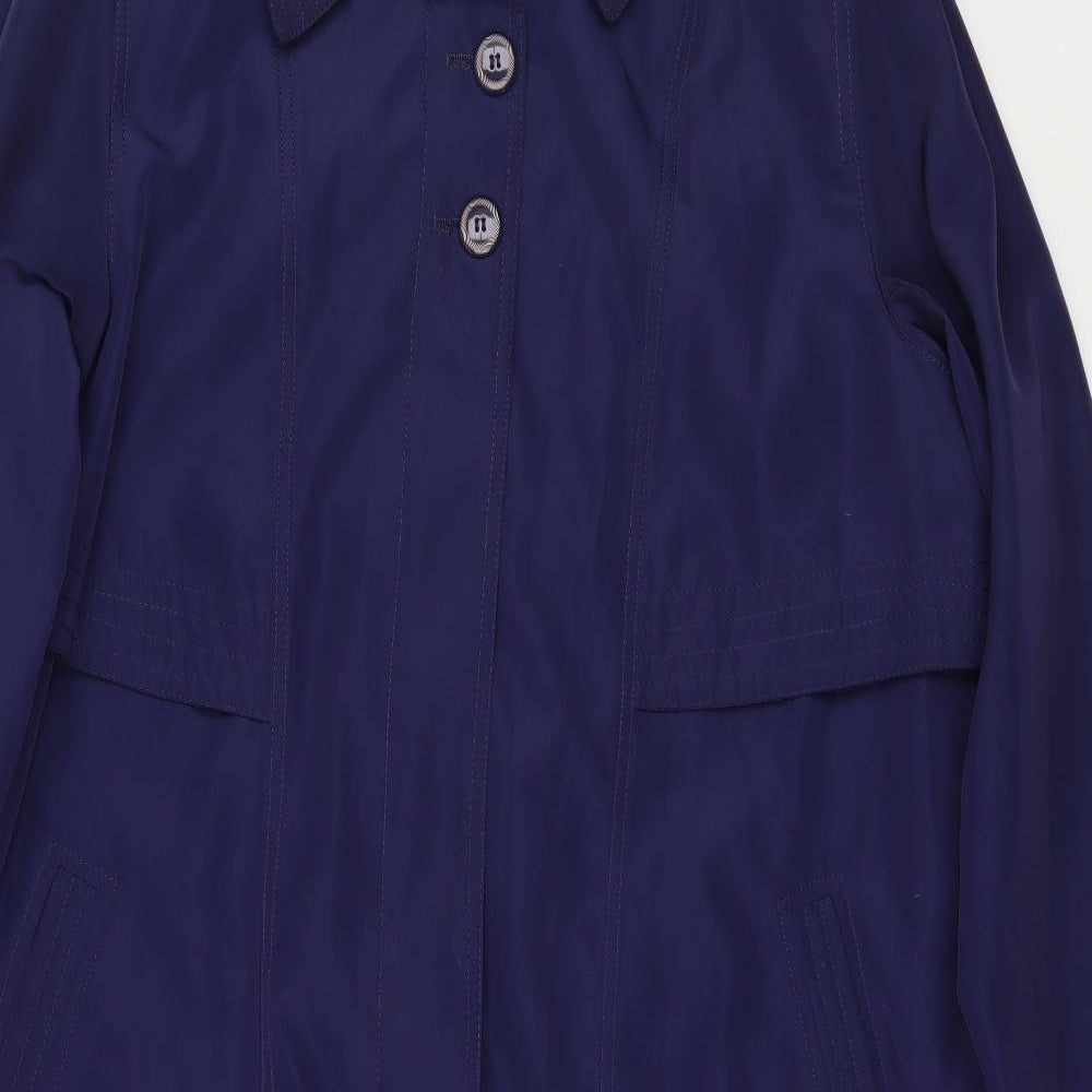 ELVI Womens Blue   Trench Coat Coat Size L
