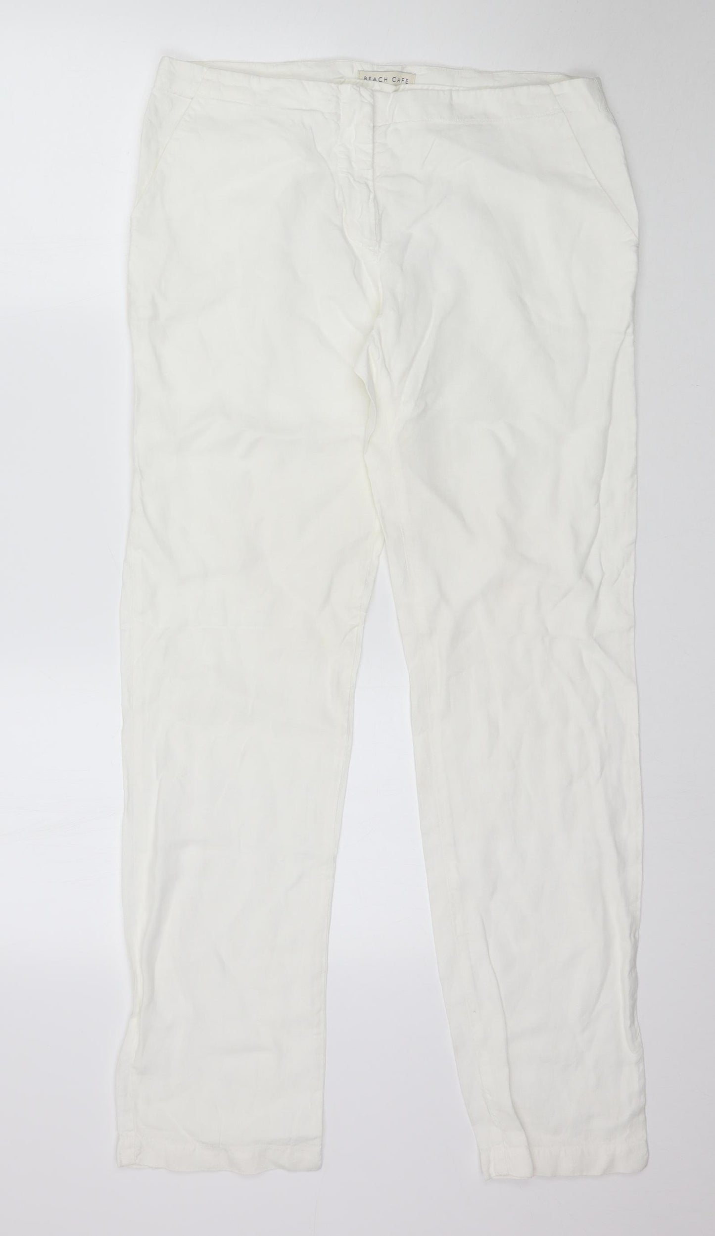 Beach Cafe Womens Ivory   Trousers  Size L L31 in