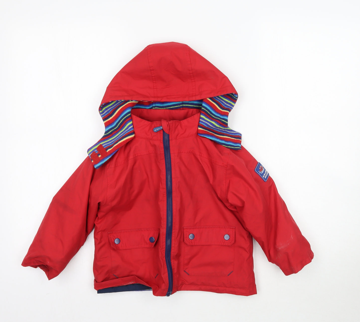 JoJo Maman Bébé Boys Red   Rain Coat Coat Size 2-3 Years