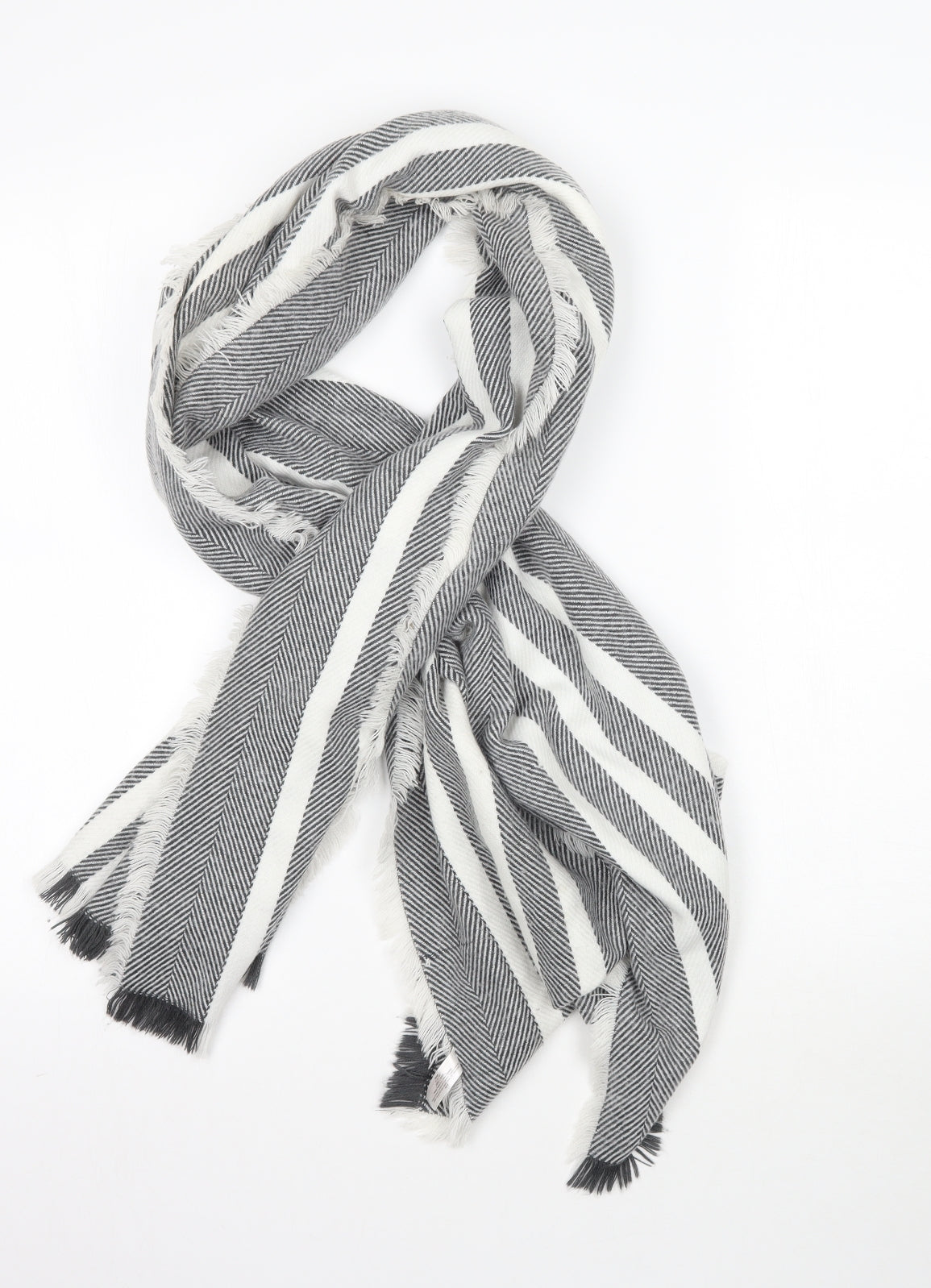Atmosphere Womens Grey Striped Knit  Scarf