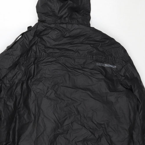 JACK & JONES Mens Black   Rain Coat Coat Size XL