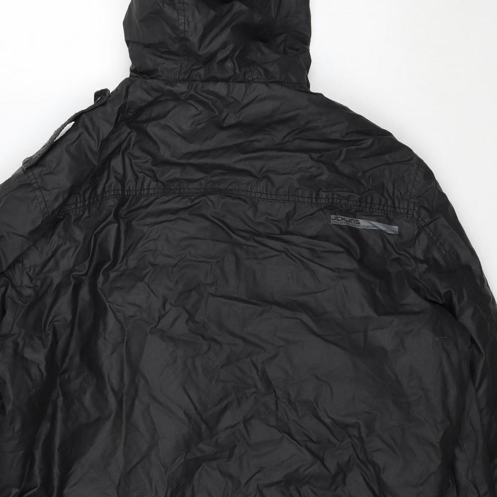 JACK & JONES Mens Black   Rain Coat Coat Size XL