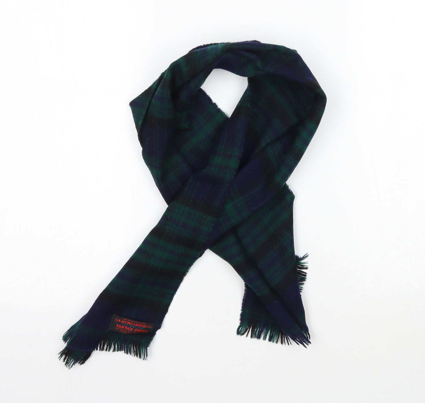 Tartan Shops Unisex Green Plaid Knit Scarf  One Size  - Loch Carron Tartan
