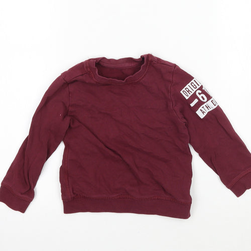 Mothercare Boys Red   Pullover Sweatshirt Size 2-3 Years
