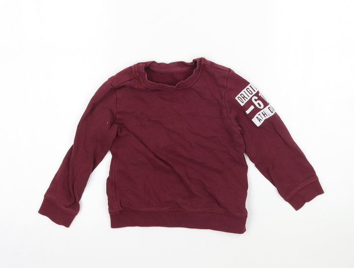 Mothercare Boys Red Pullover Sweatshirt Size 2-3 Years