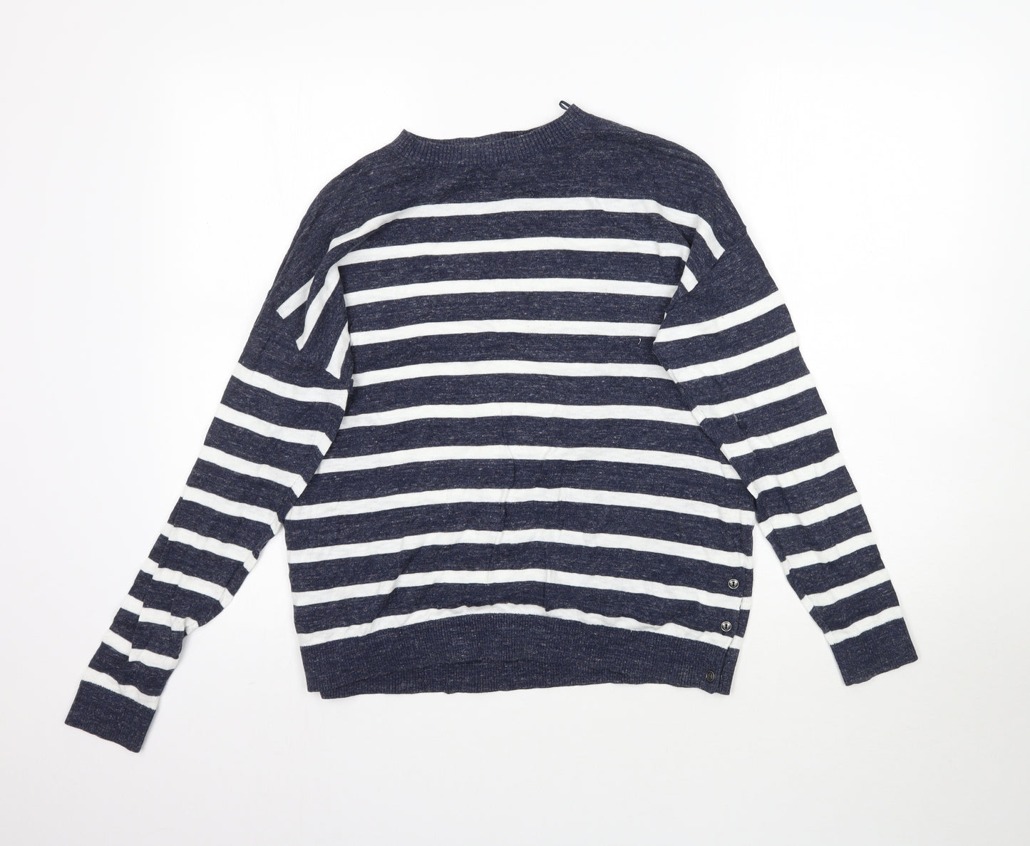 Fat Face Womens Blue Striped Knit Pullover Jumper Size 12