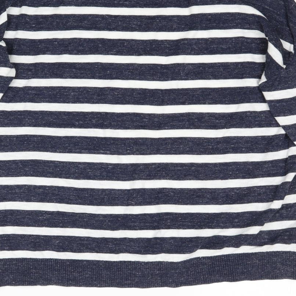 Fat Face Womens Blue Striped Knit Pullover Jumper Size 12