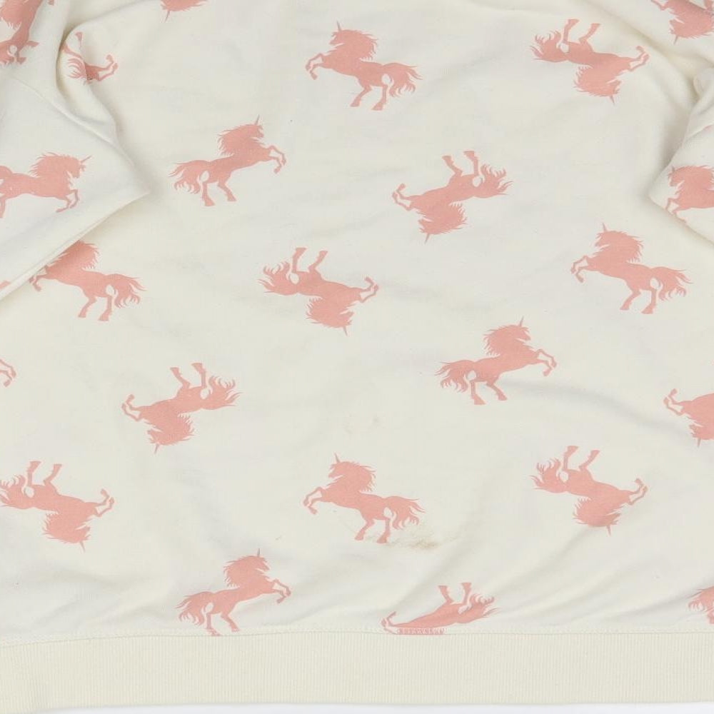 Primark Girls Ivory   Pullover Sweatshirt Size 13-14 Years  - Unicorn Follow your dreams