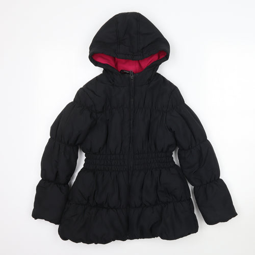 George Girls Black   Puffer Jacket Coat Size 8-9 Years