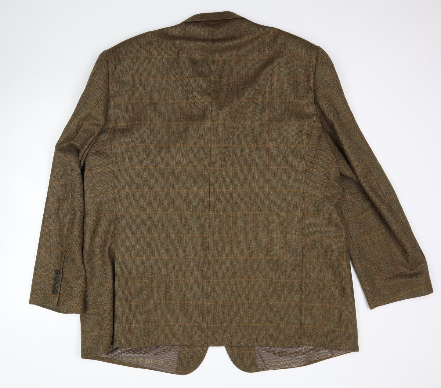 Brook Taverner Mens Green Plaid  Jacket Suit Jacket Size 50