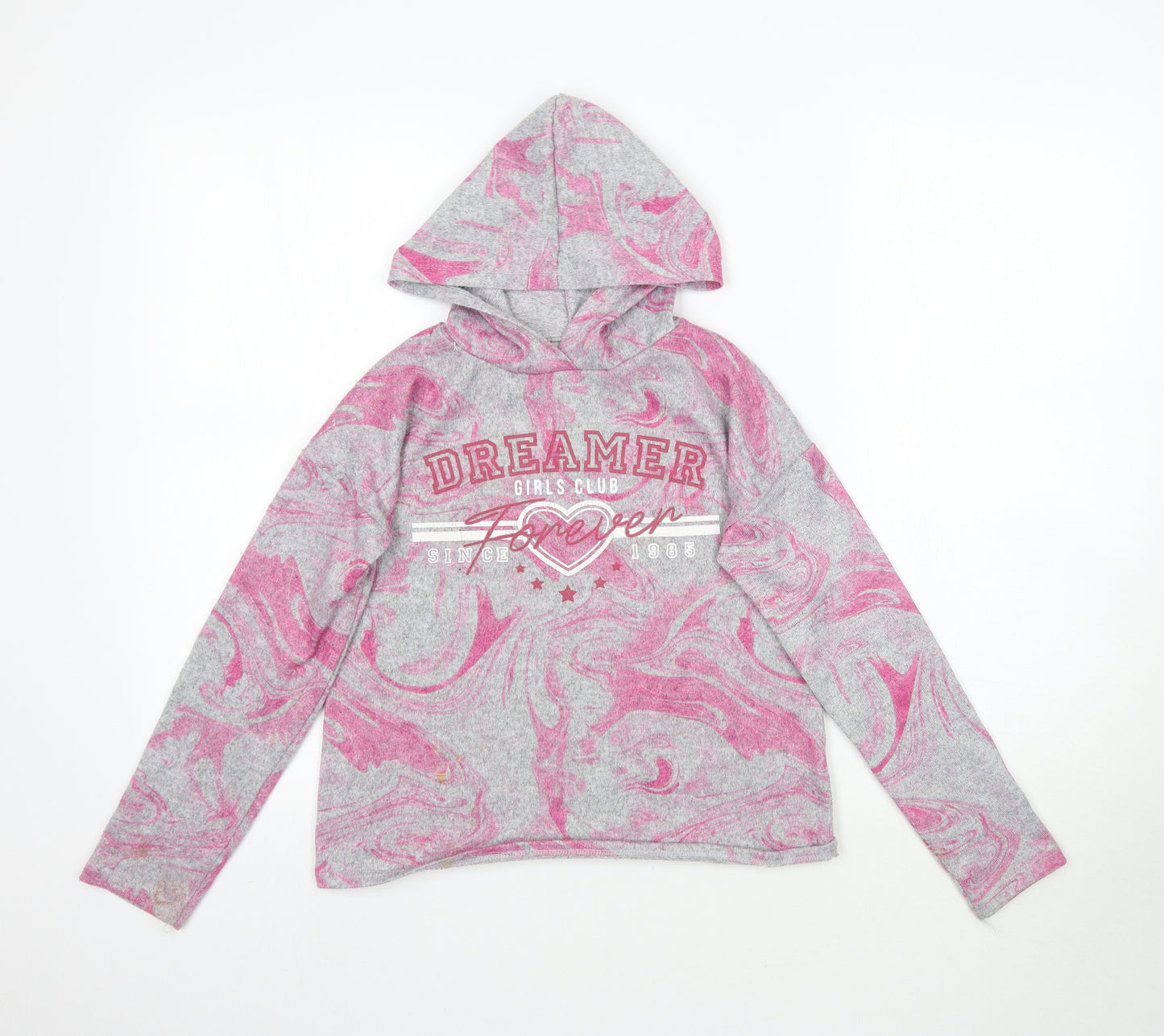 Matalan Girls Multicoloured   Pullover Hoodie Size 9 Years  - Swirls