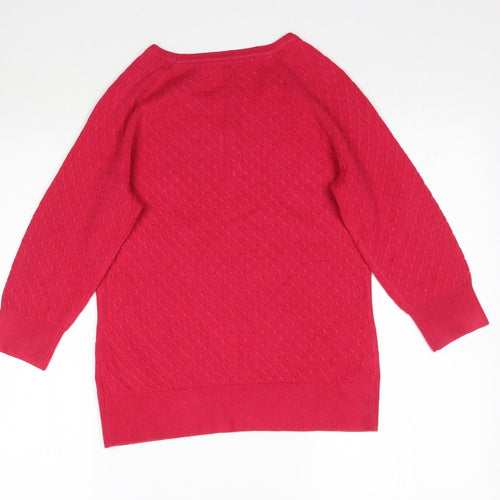 Marks and Spencer Womens Pink  Knit Pullover Jumper Size 10  - Textured