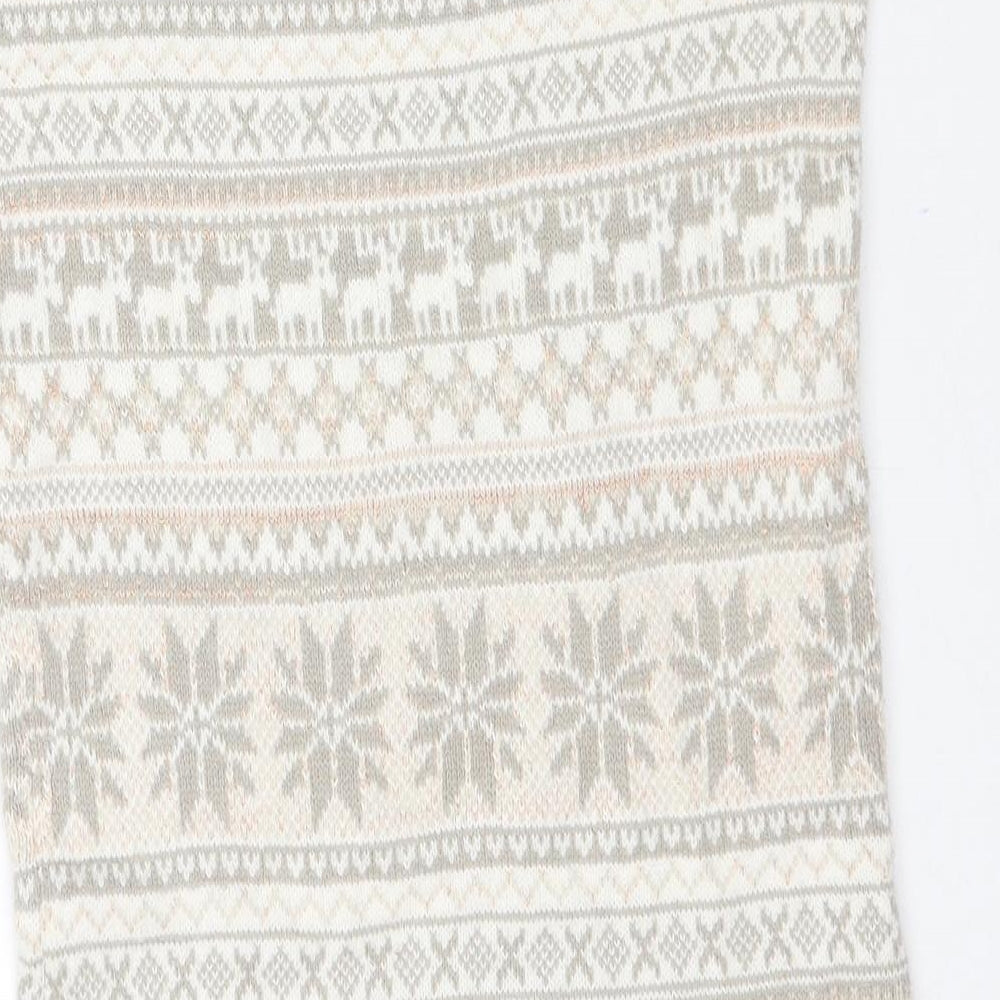 H&M Girls Beige Fair Isle Knit Jumper Dress  Size 11-12 Years