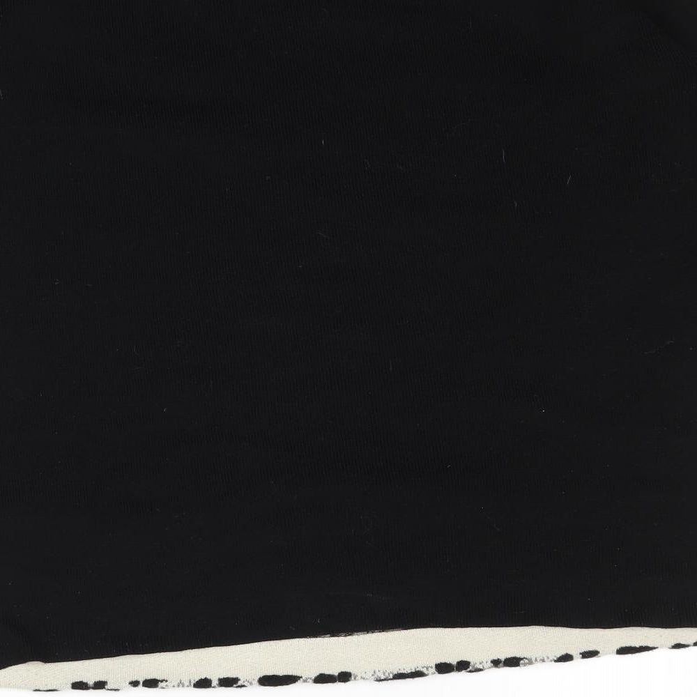 NEXT Womens Black Animal Print  Basic Blouse Size 6  - Leopard Print