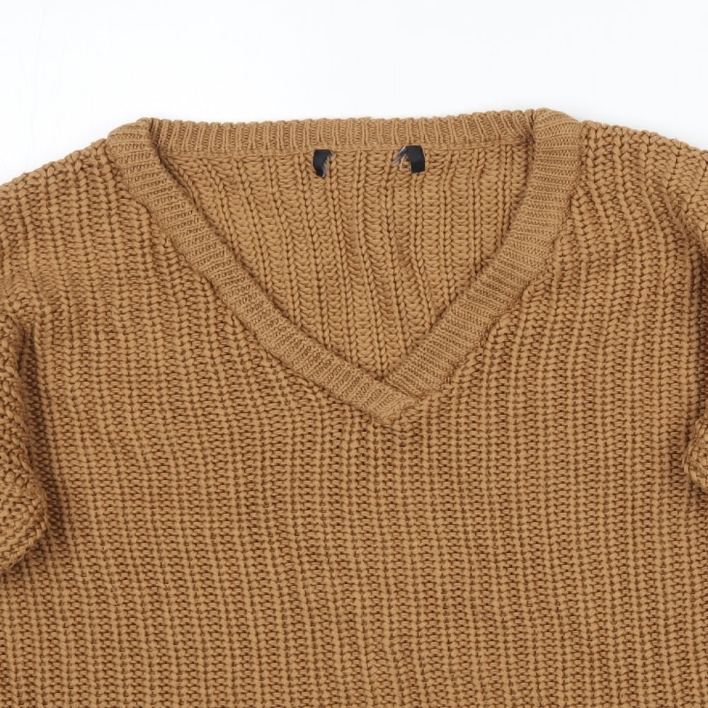 Preworn Womens Brown  Knit Pullover Jumper Size 10