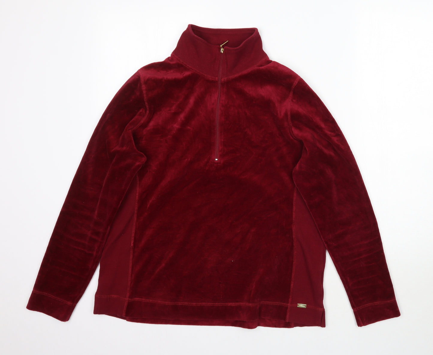 DASH Womens Red  Velour Pullover Sweatshirt Size 14