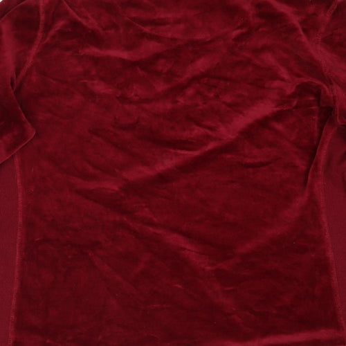 DASH Womens Red  Velour Pullover Sweatshirt Size 14