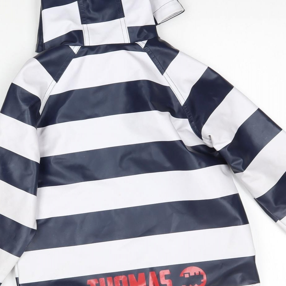 Marks and Spencer Boys Blue Striped  Rain Coat Coat Size 3-4 Years  - Thomas the Tank Engine