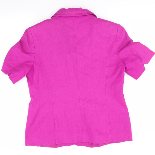 BM Collection Womens Pink   Jacket  Size 12  - Linen Look Jacket
