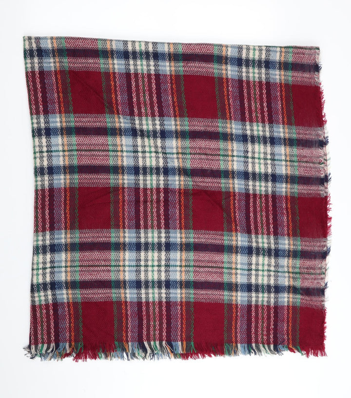 Preworn Womens Red Check Shawl/Wrap