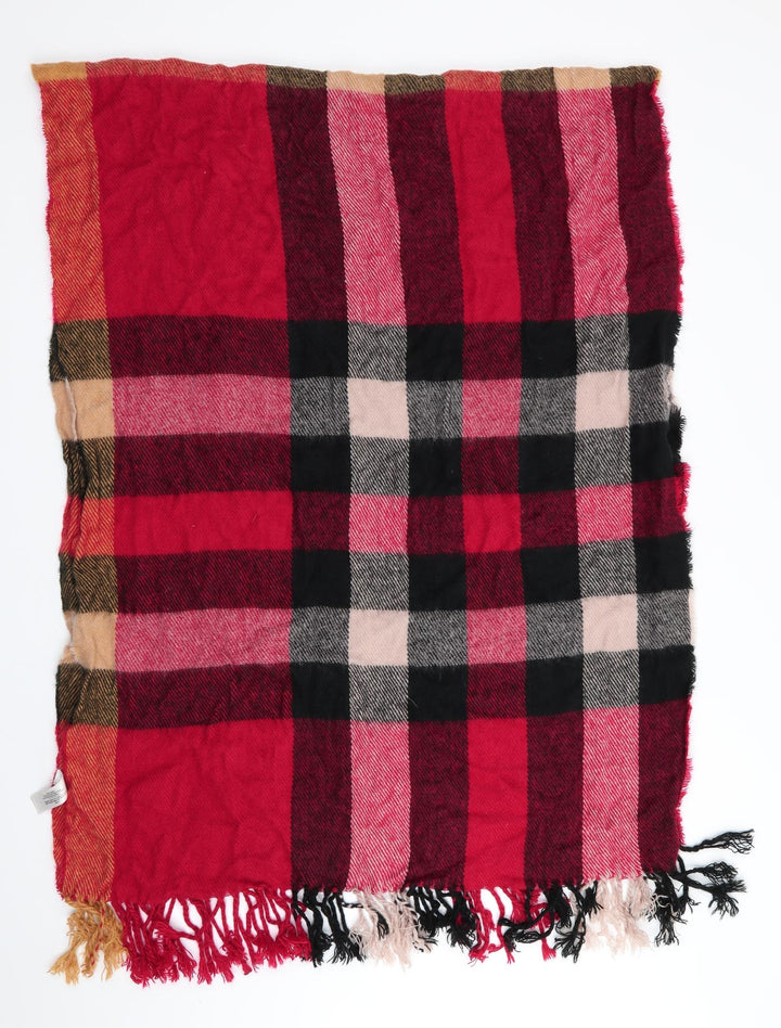 Primark Womens Red Check Shawl/Wrap