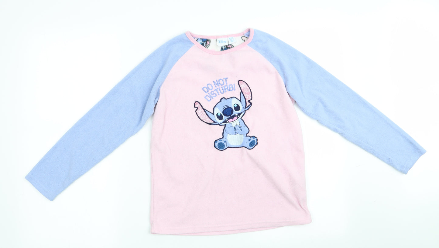 Disney by Primark Girls Pink Animal Print   Pyjama Top Size 10-11 Years  - Do Not Disturb