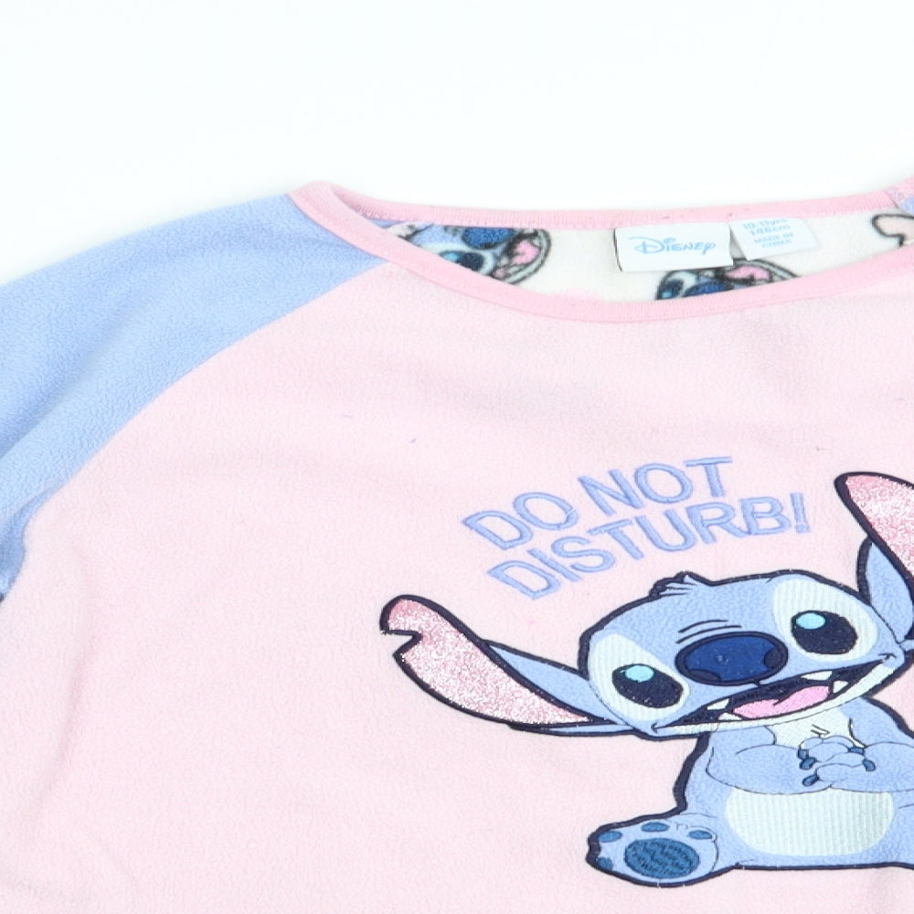 Disney by Primark Girls Pink Animal Print   Pyjama Top Size 10-11 Years  - Do Not Disturb