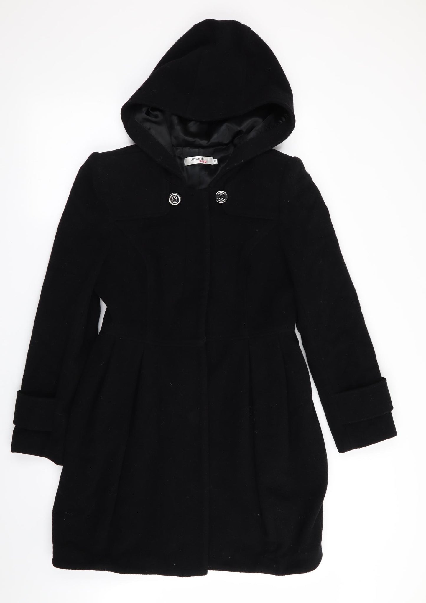 Jesire Red Womens Black   Overcoat Coat Size 12