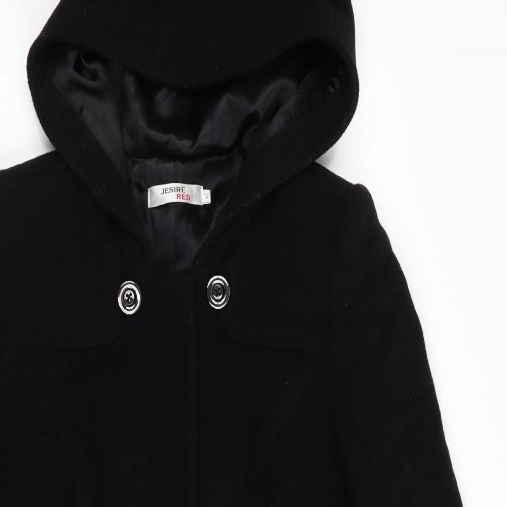 Jesire Red Womens Black   Overcoat Coat Size 12