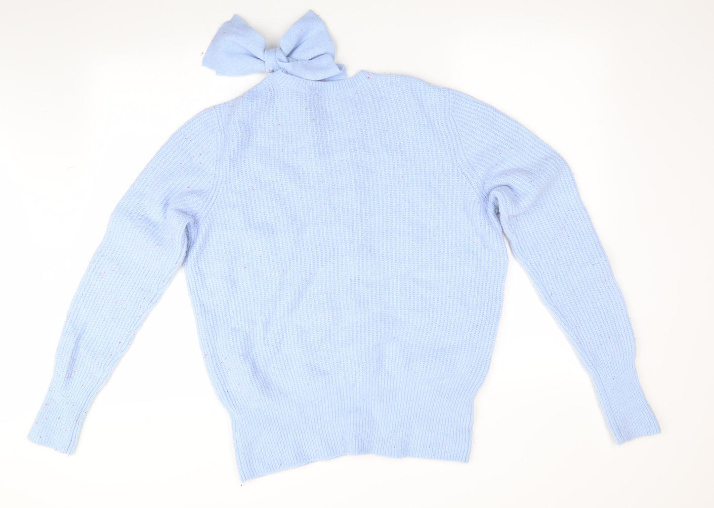 Ted Baker Womens Blue   Pullover Jumper Size 4  - Removeable Bow on Shoulder