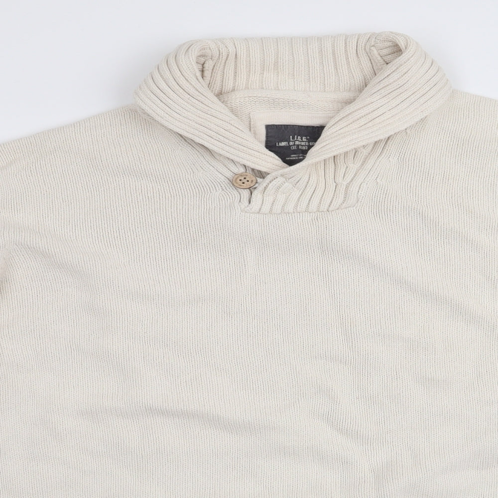 H&M Mens Ivory   Pullover Jumper Size L