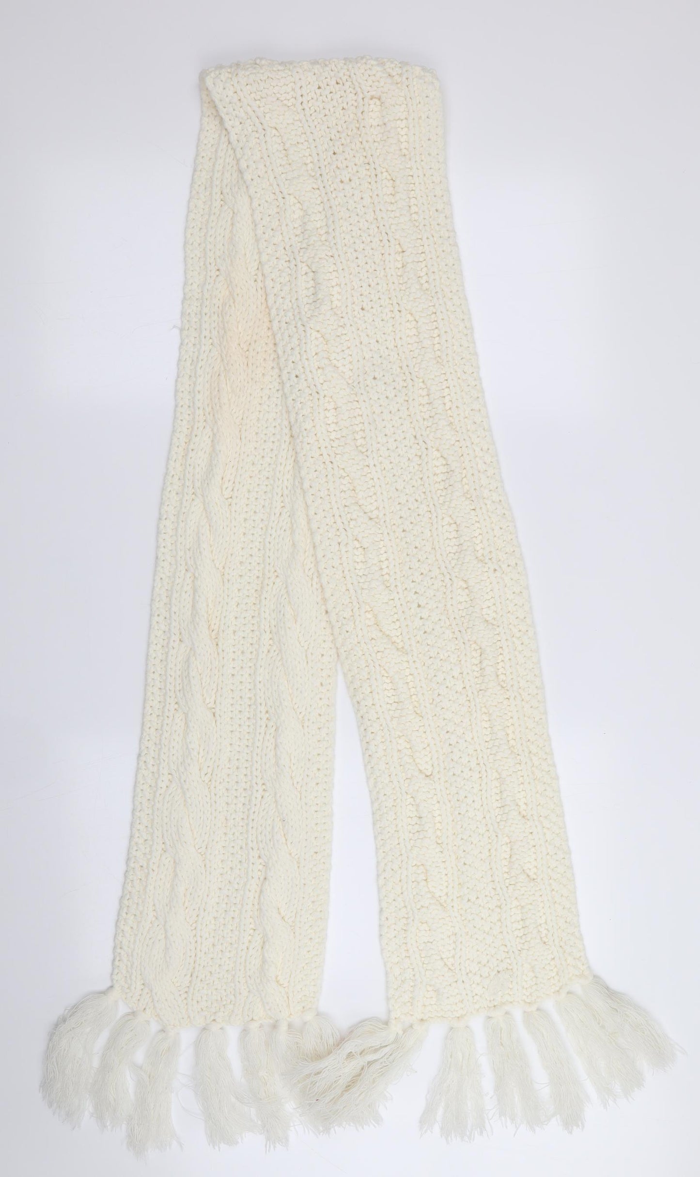 Preworn Womens Ivory    Scarf   - Chunky knit