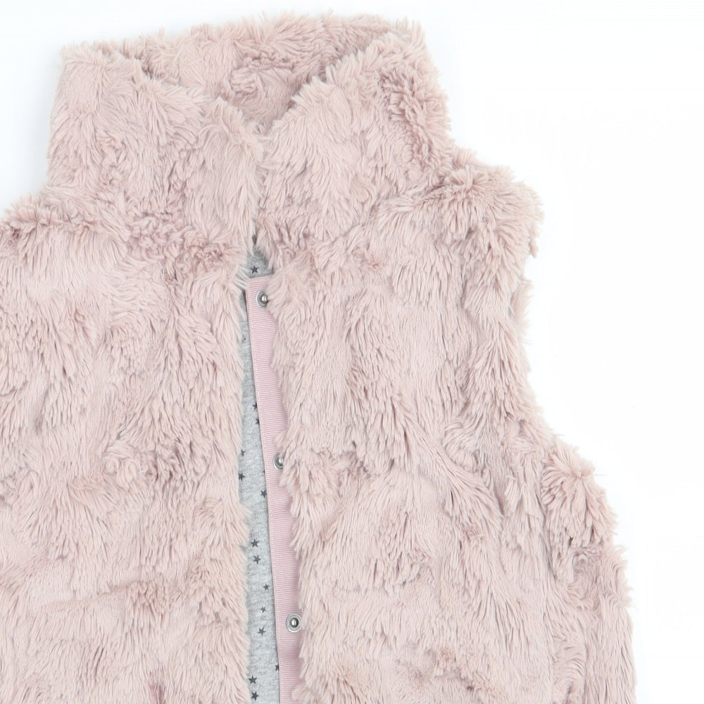 NEXT Girls Pink   Gilet Waistcoat Size 12 Years  - Faux Fur