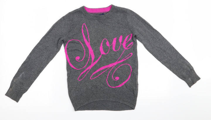 Gap Girls Grey Pullover Jumper Size 10 Years - Love