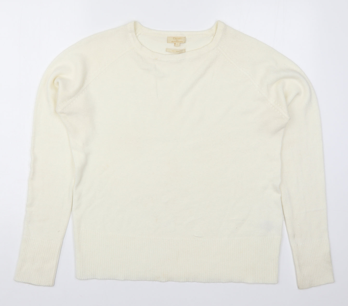 Sarah Hamilton Womens Ivory  Knit Pullover Jumper Size L