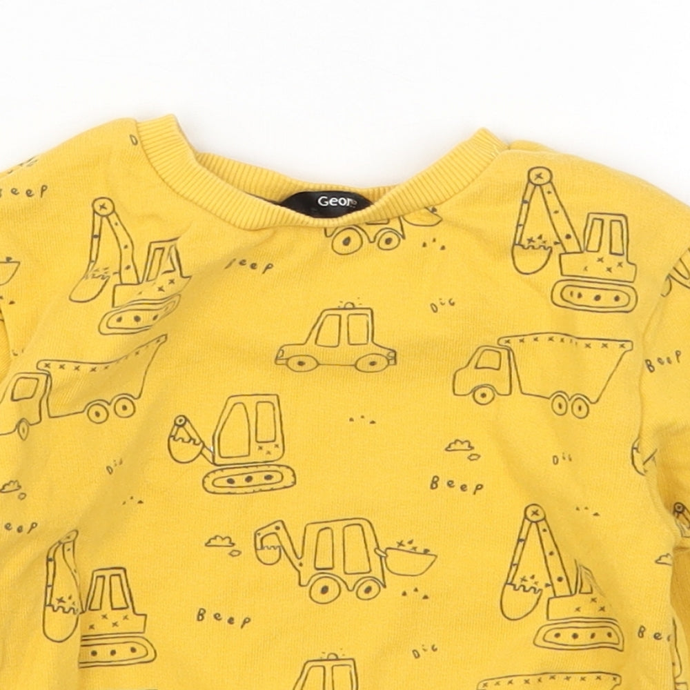 George Boys Yellow   Basic T-Shirt Size 18-24 Months  - Diggers