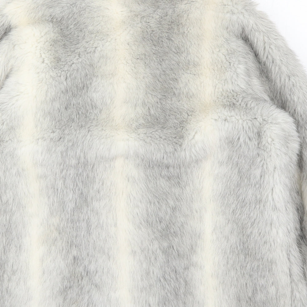 Preworn Womens Grey   Overcoat Coat Size 10