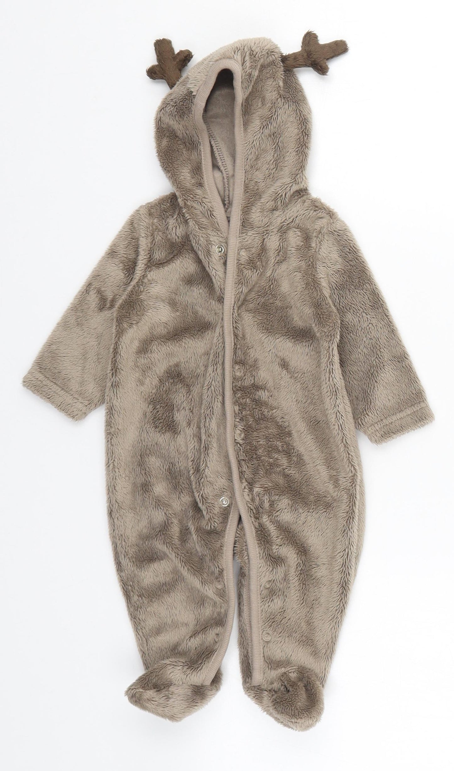 Tesco Baby Brown Solid  Cami One Piece Size 0-3 Months  - Reindeer